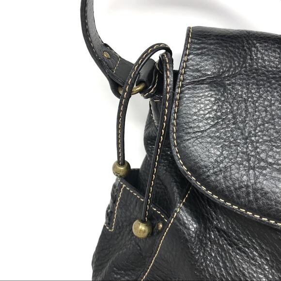 The Sak Dark Brown Pebbled Leather Side Pockets Hobo Shoulder Bag-EUC - Picture 2 of 15